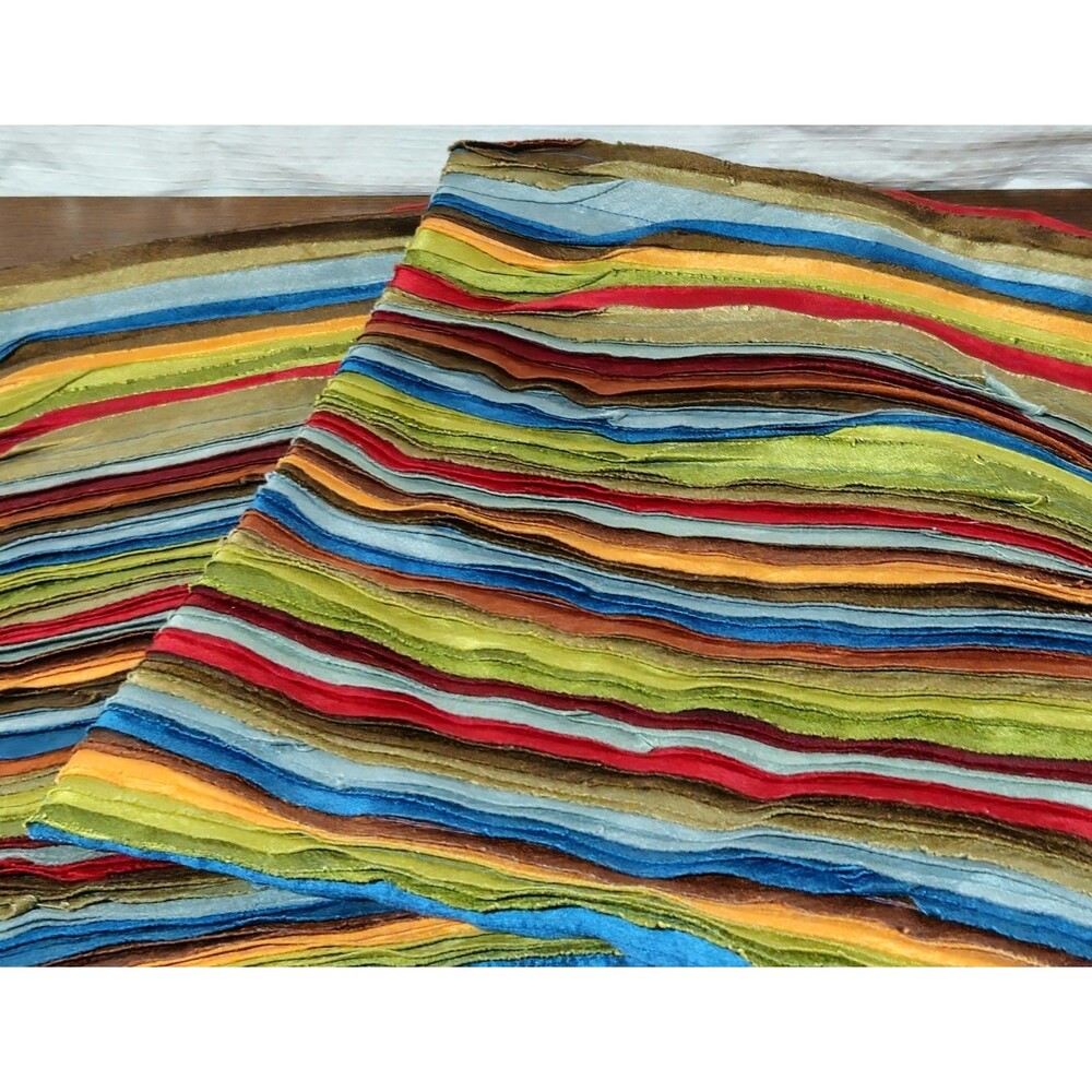 Pair of Vtg Boho Pier One Throw Pillow Covers Colorful Ribbon Pattern 17" x 17"
